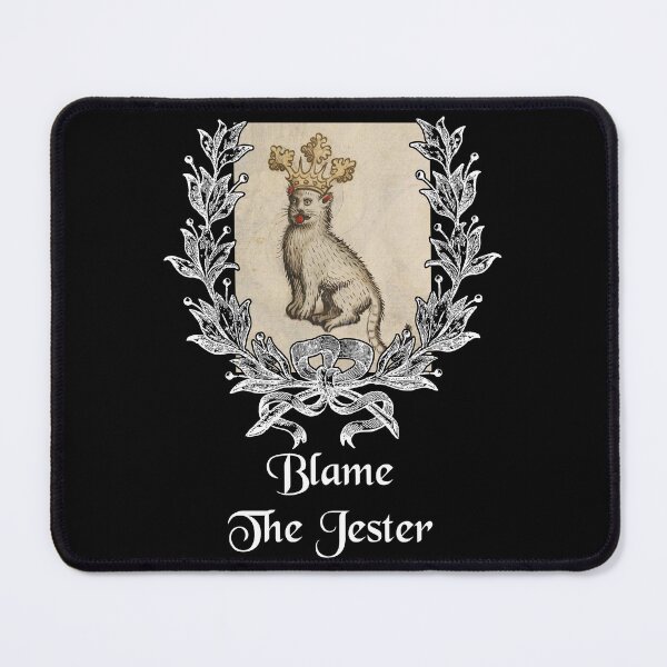 Item preview, 'Blame The Jester' Goofy Cat with Crown - Medieval Designs Collection designed and sold by Ridiculam Toga.
