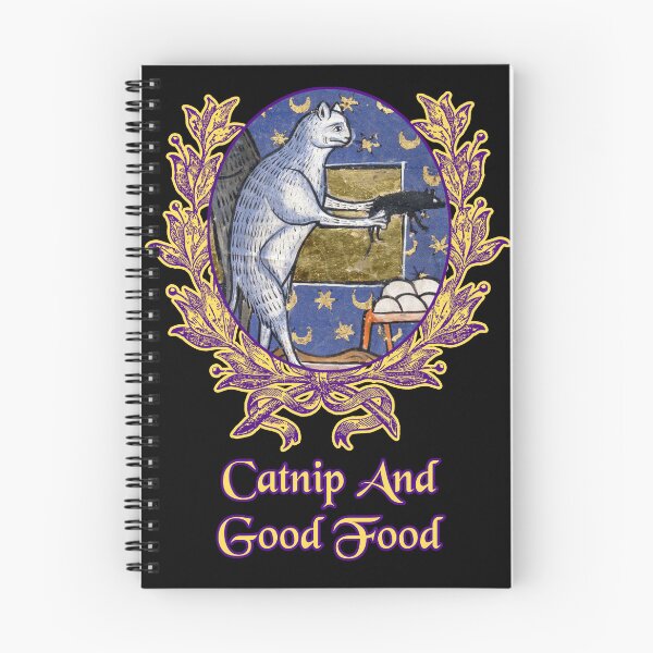 Item preview, 'Catnip and Good Food' Goofy Cat Offering Mouse - Medieval Designs Collection designed and sold by Ridiculam Toga.