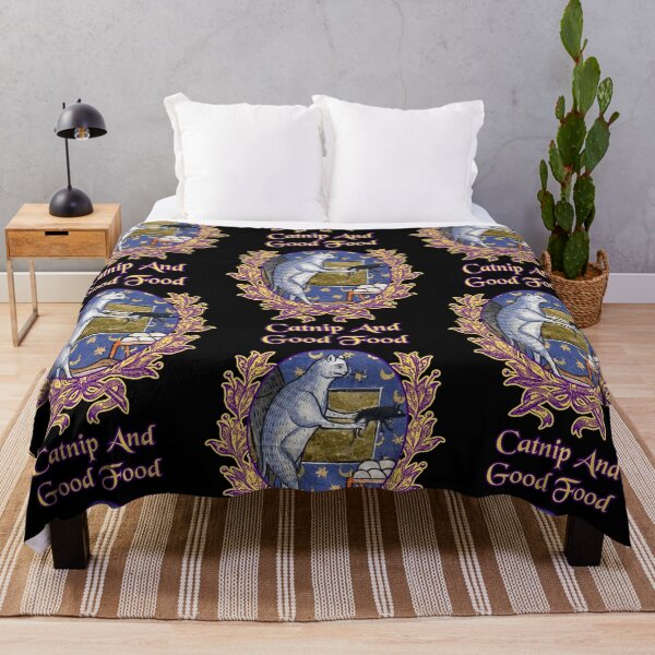 Item preview, 'Catnip and Good Food' Goofy Cat Offering Mouse - Medieval Designs Collection designed and sold by Ridiculam Toga.