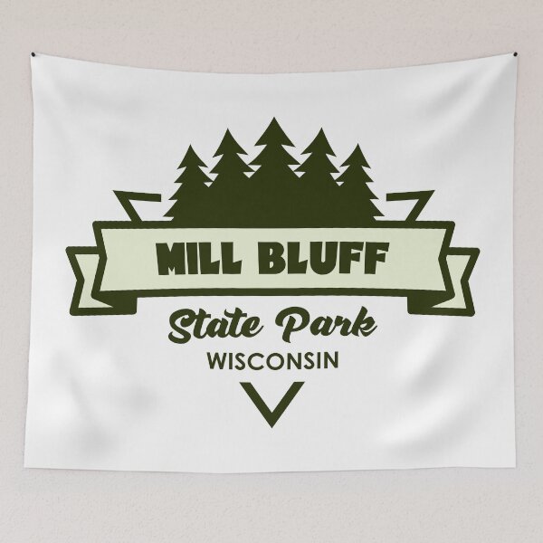 Item preview, Mill Bluff State Park Wisconsin Trees And Ribbon designed and sold by bivenart.
