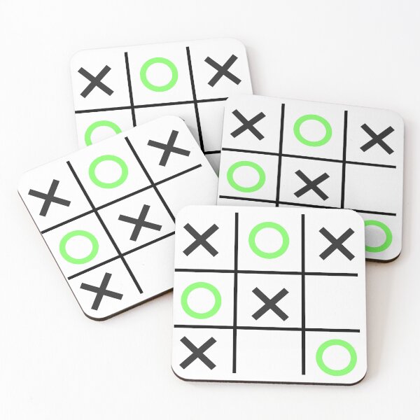 Item preview, Tic-Tac-Toe, Xs & Os, Noughts & Crosses (lime/black) designed and sold by Obawan.