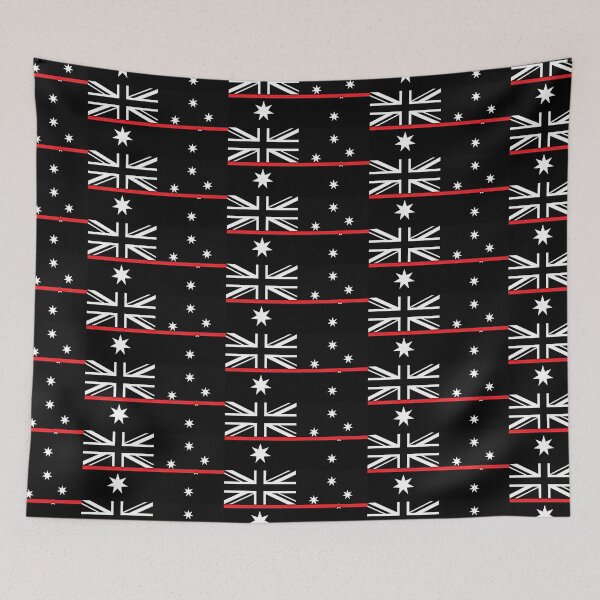 Item preview, Australian Thin Red Line Flag -Black & White designed and sold by RENAGADE4LYF.