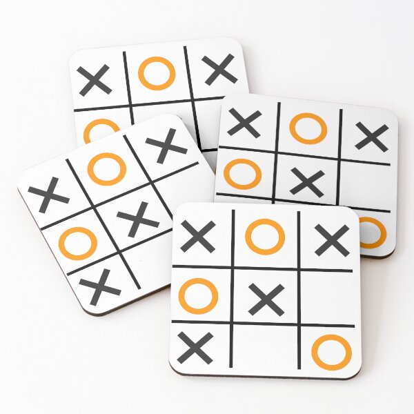 Item preview, Tic-Tac-Toe, Xs & Os, Noughts & Crosses (orange/black) designed and sold by Obawan.
