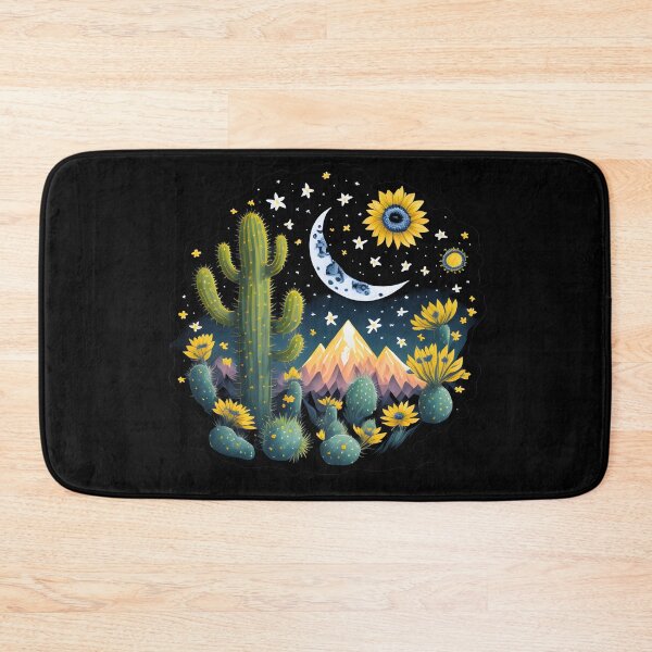 Item preview, Cactus with Beautiful Sunflowers and Mountain  designed and sold by Shaymalily.