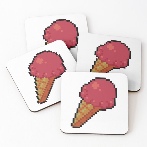 Item preview, Pixel Strawberry Ice Cream - pixel food art designed and sold by LittleFoodShop.