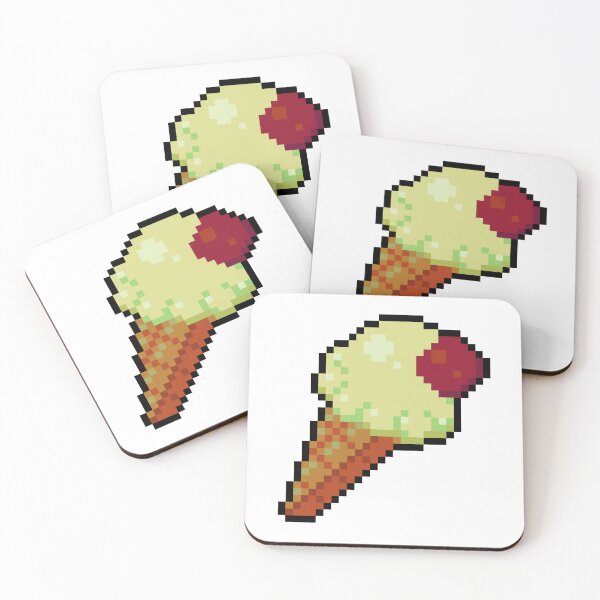 Item preview, Pixel Vanilla Ice Cream - pixel food art designed and sold by LittleFoodShop.