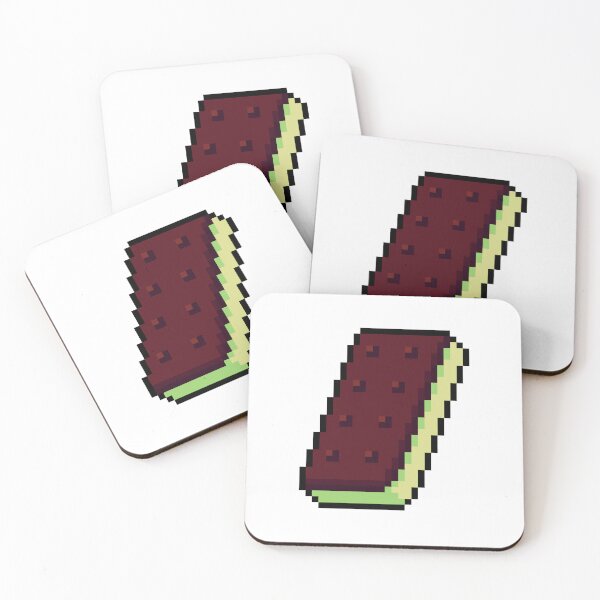 Item preview, Pixel Chocolate Ice Cream Sandwich - pixel food art designed and sold by LittleFoodShop.