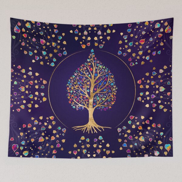Item preview, The Golden Bodhi tree - colorful leaves designed and sold by k9printart.