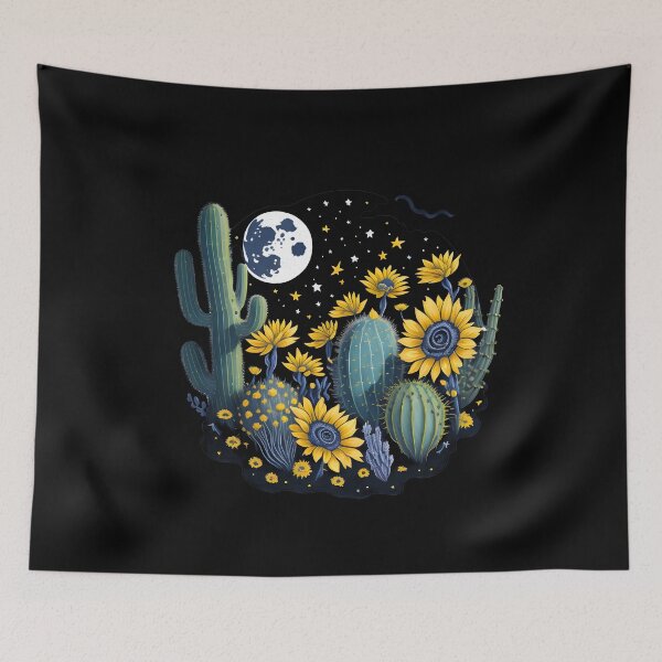 Item preview, Cactus and Sunflowers Moon and Stars  designed and sold by Shaymalily.