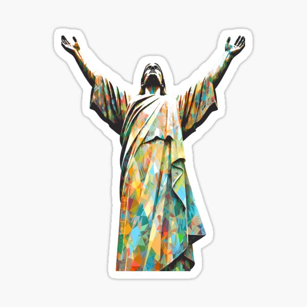 Item preview, Impressionist Christ the Redeemer Graphic Tee | Artistic Landmark Vector Design designed and sold by FamMeetsWorld.