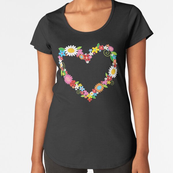 Whimsical Spring Flower Power Garden Premium Scoop T-Shirt