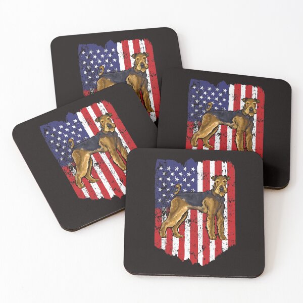Item preview, American Flag Airedale Terrier 4th Of July USA designed and sold by MuktiCheema.