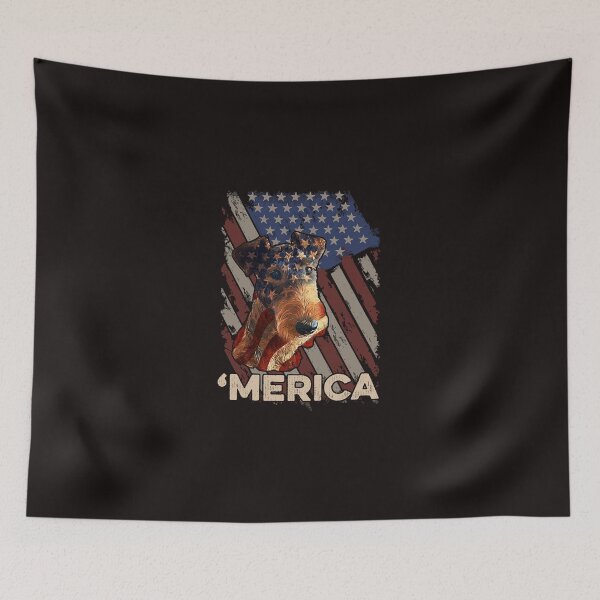 Item preview, American Flag Airedale Terrier Patriotic Dog 4th Of July designed and sold by MuktiCheema.