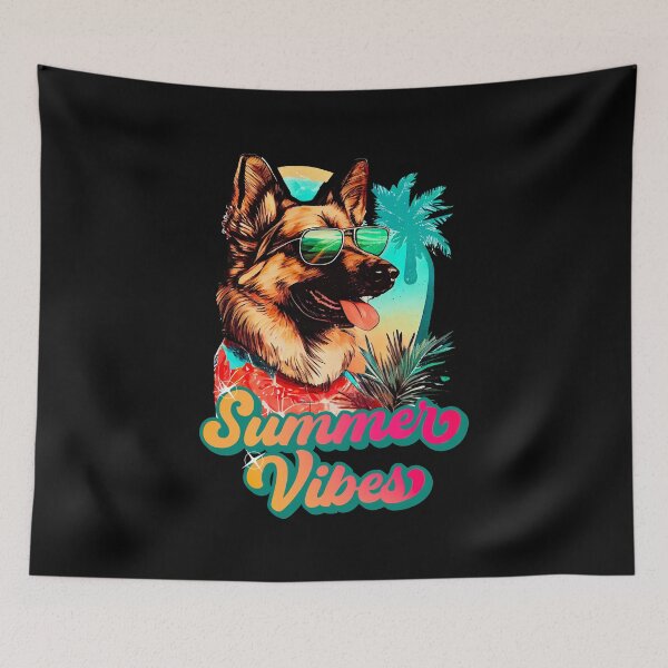 Item preview, German Shepherd Summer Vibes designed and sold by GO SHIRT-TEE.