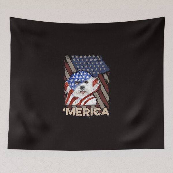 Item preview, American Flag Bichon Frise Patriotic Dog 4th Of July Proud designed and sold by MuktiCheema.