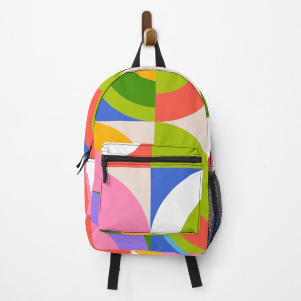 Artikelvorschau, Verspieltes geometrisches Sommermuster mit grafischen Formen in Blau, Rot, Gelb, Grün und Rosa entworfen und verkauft von Dominiquevari.
