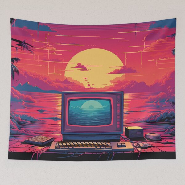 Item preview, Retro Futuristic Computer Synthwave Sun designed and sold by Nightarcade.