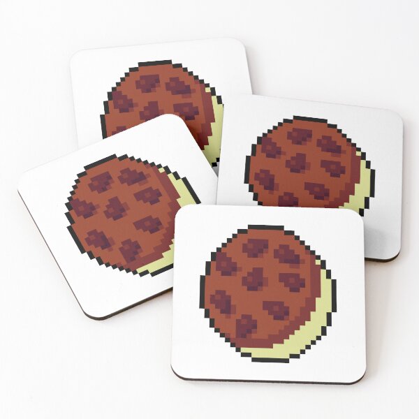 Item preview, Pixel Chocolate Chip Cookie Ice cream Sandwich - pixel food art designed and sold by LittleFoodShop.