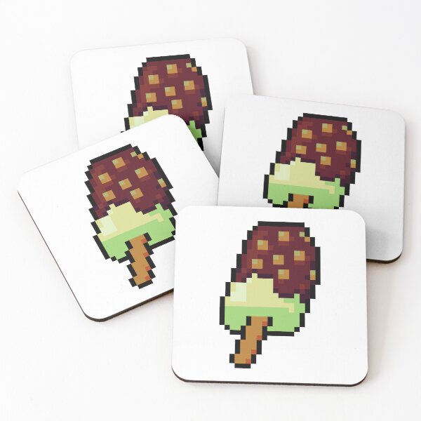 Item preview, Pixel Chocolate Vanilla Popsicle with nuts - pixel food art designed and sold by LittleFoodShop.