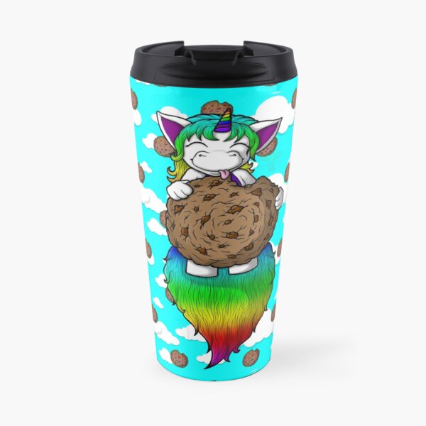 Cookie Derpicorn: Rainbow & Chocolate Chip Travel Mug
