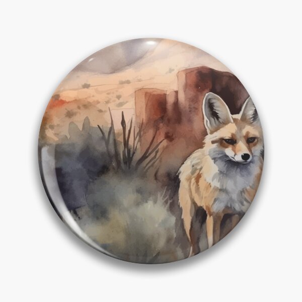Item preview, A Sahara Fennec Fox - Boho Desert Landscape Watercolors designed and sold by GVRDesign.
