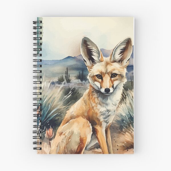 Item preview, A Sitting Fennec Fox - Boho Desert Landscape Watercolors designed and sold by GVRDesign.
