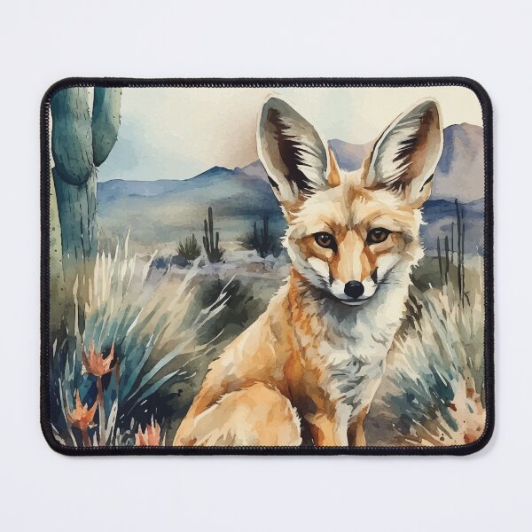 Item preview, A Sitting Fennec Fox - Boho Desert Landscape Watercolors designed and sold by GVRDesign.