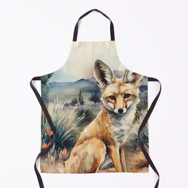 Item preview, A Sitting Fennec Fox - Boho Desert Landscape Watercolors designed and sold by GVRDesign.