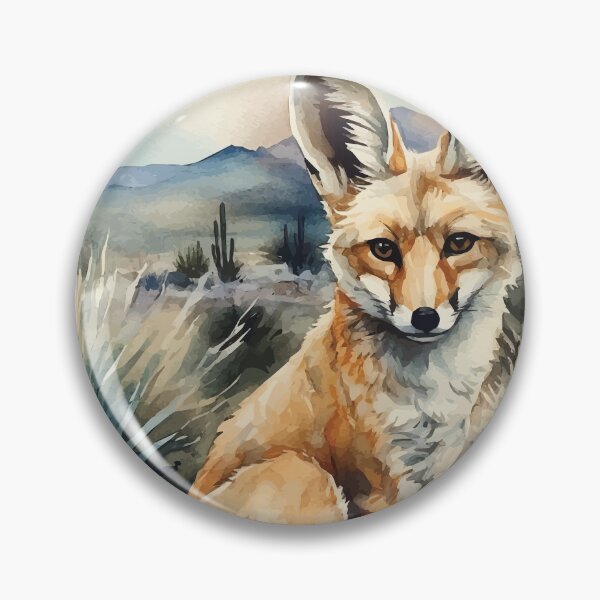 Item preview, A Sitting Fennec Fox - Boho Desert Landscape Watercolors designed and sold by GVRDesign.