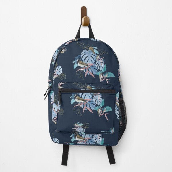 Item preview, Navy - Australian Honey Eater with Monstera Leaves designed and sold by KamelionStudios.
