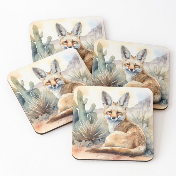 Item preview, A Resting Fennec Fox - Boho Desert Landscape Watercolors designed and sold by GVRDesign.