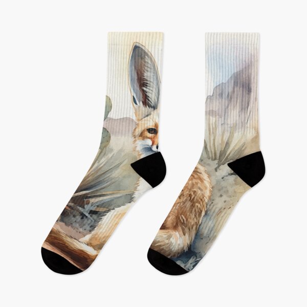 Item preview, A Resting Fennec Fox - Boho Desert Landscape Watercolors designed and sold by GVRDesign.