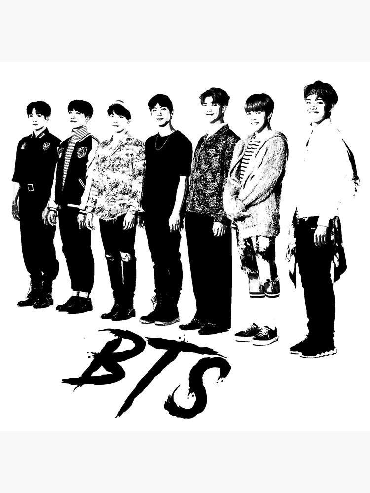 Lámina fotográfica «BTS Band Silhouette Negro» de