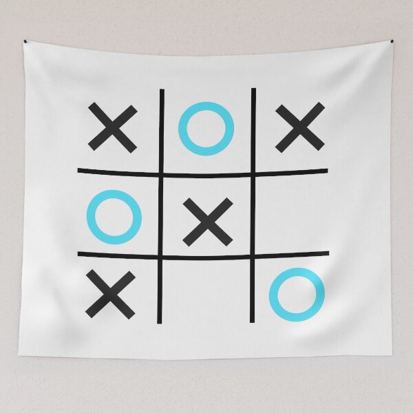 Item preview, Tic-Tac-Toe, Xs & Os, Noughts & Crosses (light blue/black) designed and sold by Obawan.