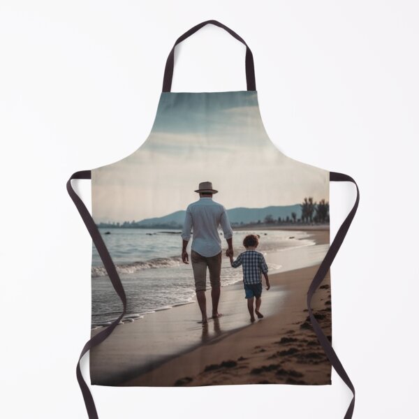 Item preview, Bonds of Love - Father and Son Walking on the Beach Photograph designed and sold by Dubage603.