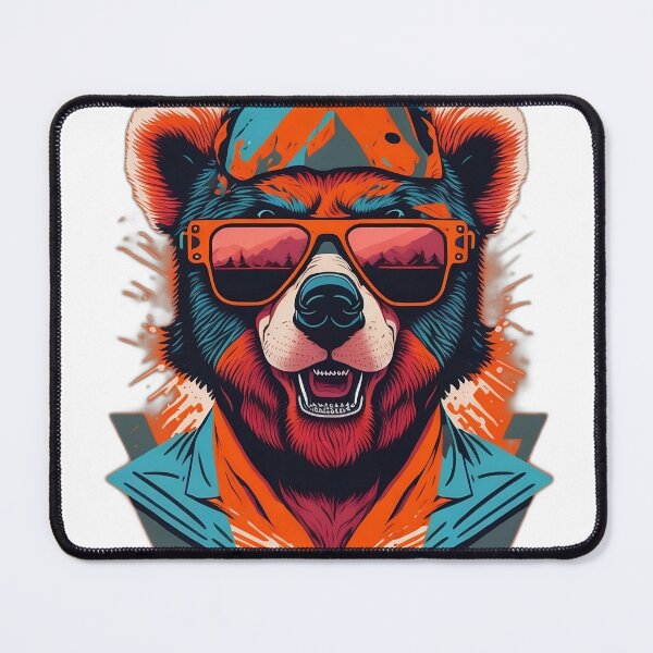 Item preview, Futuristic Cool Bear with Glasses - Bright and Colorful Art designed and sold by PixelSpectrum.