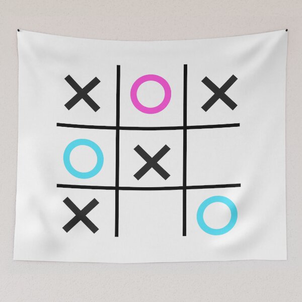 Item preview, Tic-Tac-Toe, Xs & Os, Noughts & Crosses (blue/pink/tropical) designed and sold by Obawan.