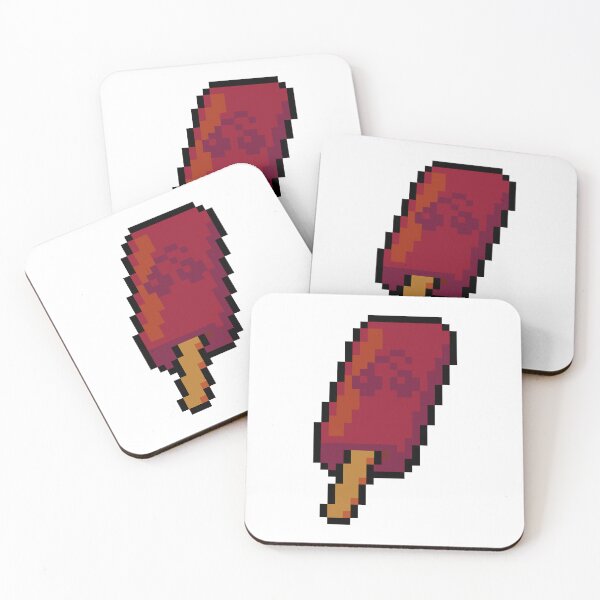 Item preview, Pixel Cherry popsicle - pixel food art designed and sold by LittleFoodShop.