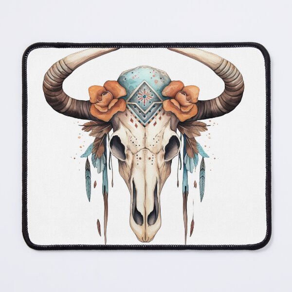 Artikelvorschau, Boho Western-Schädel entworfen und verkauft von Flyleaf-Prints.