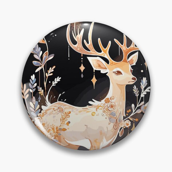 Item preview, Regal Reverie: The Hungarian Wonder Stag Aquarelle on Black designed and sold by EmeraldeaArt.