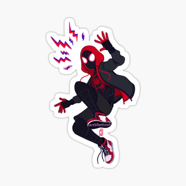 Miles Morales - spiderverse Sticker for Sale by redblueyellowd