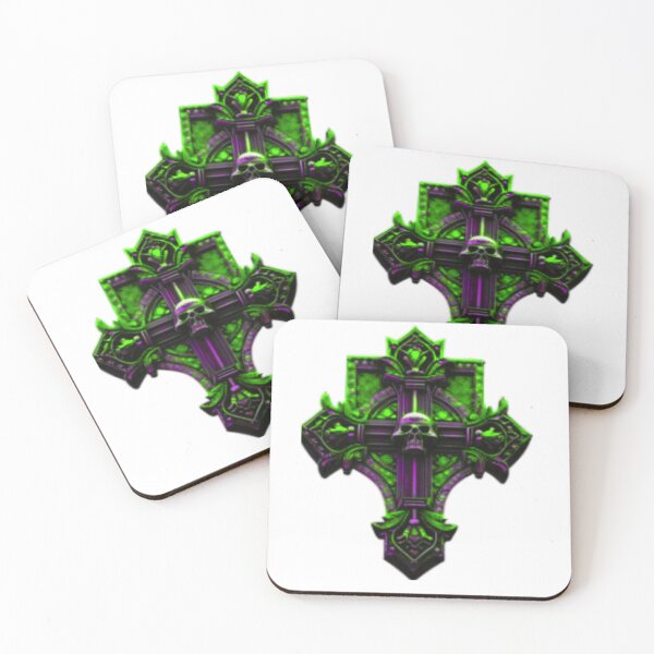 Item preview, GREEN ONE SKULL GOTHIC CROSS designed and sold by OwlRohan-Art-C.