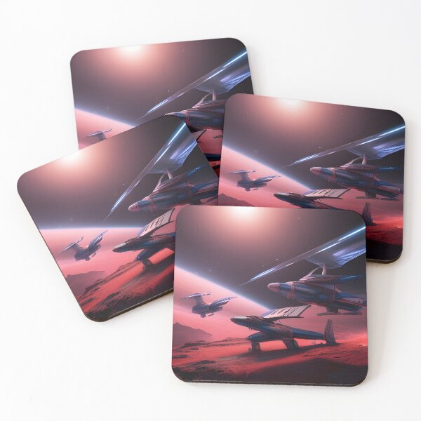 Item preview, Alien spaceship taking off from a red planet designed and sold by Typar.