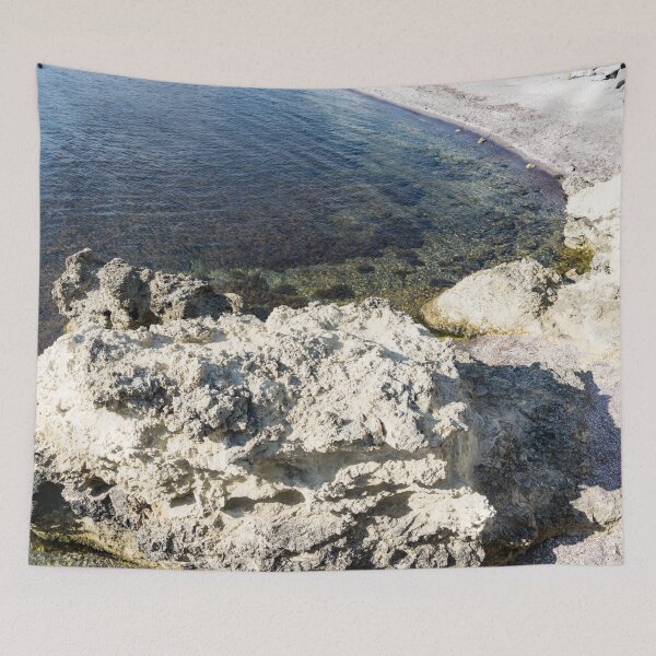 Item preview, Stark White Limestone Clifftops and Blue Ocean designed and sold by Georgia Mizuleva.
