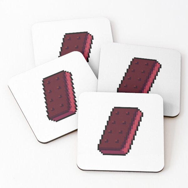Item preview, Pixel Strawberry Ice Cream Sandwich - pixel food art designed and sold by LittleFoodShop.