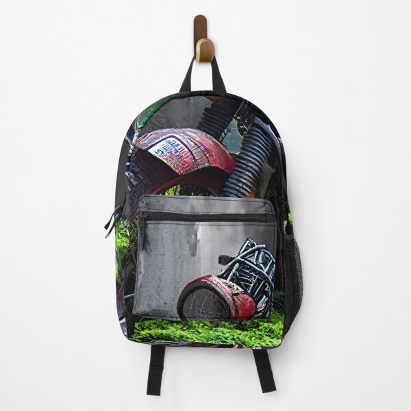 Item preview, A colourful Abandoned Classic Motorcycle Digital Artwork - Liminal Space Concept designed and sold by liminal-concept.