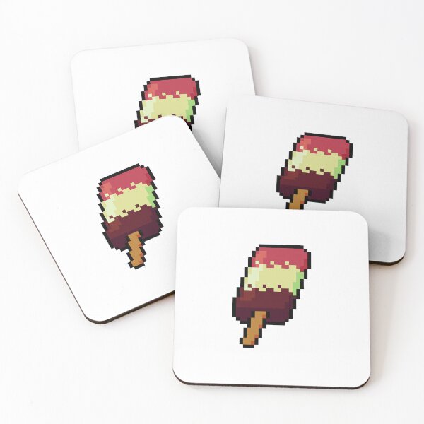 Item preview, Pixel Neapolitan popsicle - pixel food art designed and sold by LittleFoodShop.