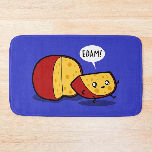 Item preview, Edam Cheese Cute Funny Original Kawaii Food Freedom Cartoon designed and sold by BoggsNicolasArt.