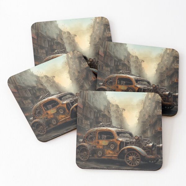 Item preview, Steampunk on the street of post-apocalyptic city designed and sold by Art by Lilia.