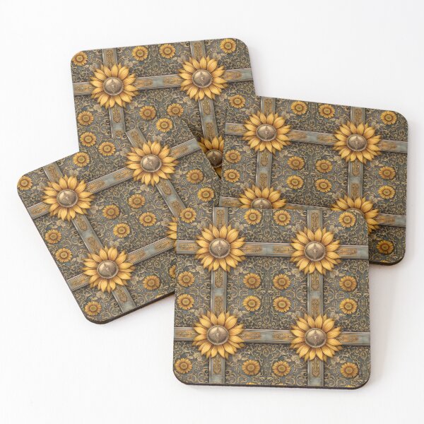 Item preview, Sunflowers and Silver and Gold Filigree Adornments designed and sold by MiracleROLArt.
